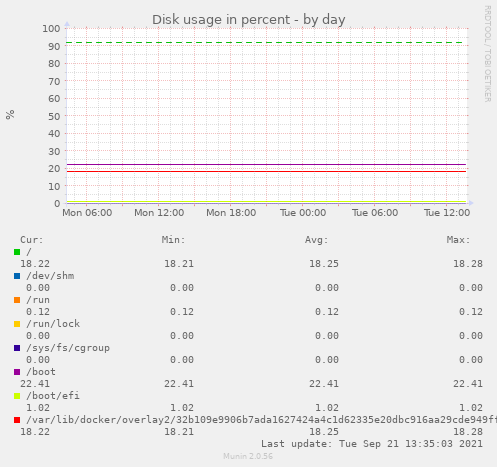 Disk usage in percent